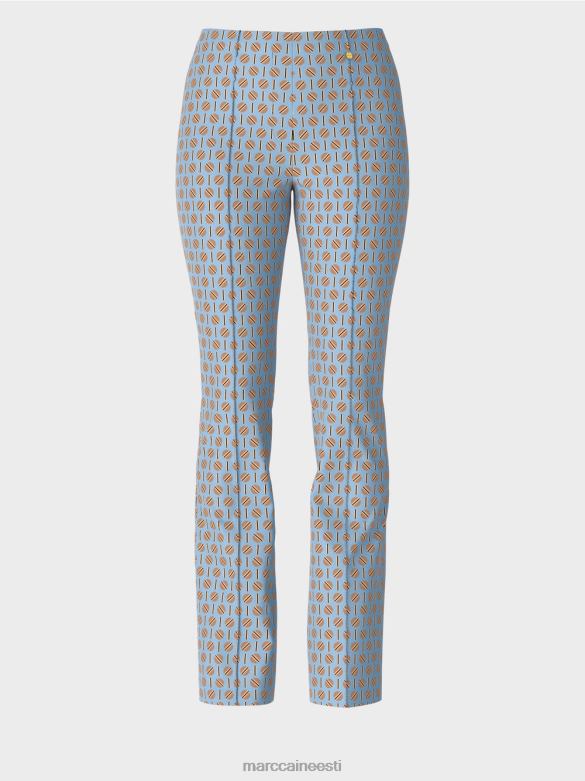 Marc Cain Riietus graafilise trükiga frederica püksid J8DT554 tume suvetaevas