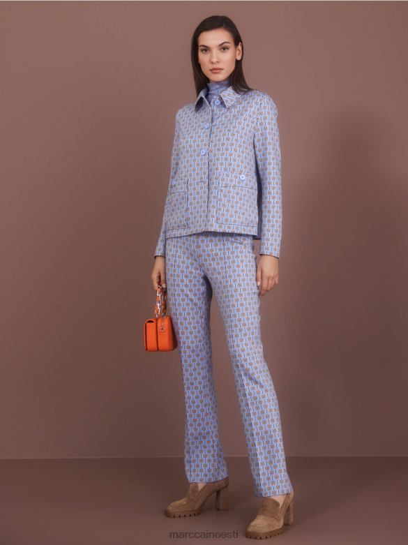 Marc Cain Riietus graafilise trükiga frederica püksid J8DT554 tume suvetaevas