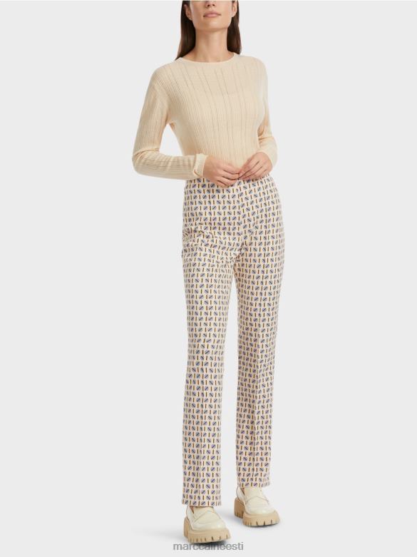 Marc Cain Riietus graafilise trükiga frederica püksid J8DT555 tume kreem