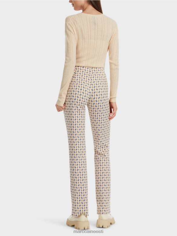 Marc Cain Riietus graafilise trükiga frederica püksid J8DT555 tume kreem