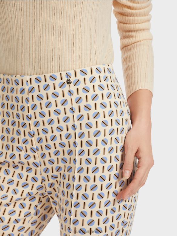 Marc Cain Riietus graafilise trükiga frederica püksid J8DT555 tume kreem