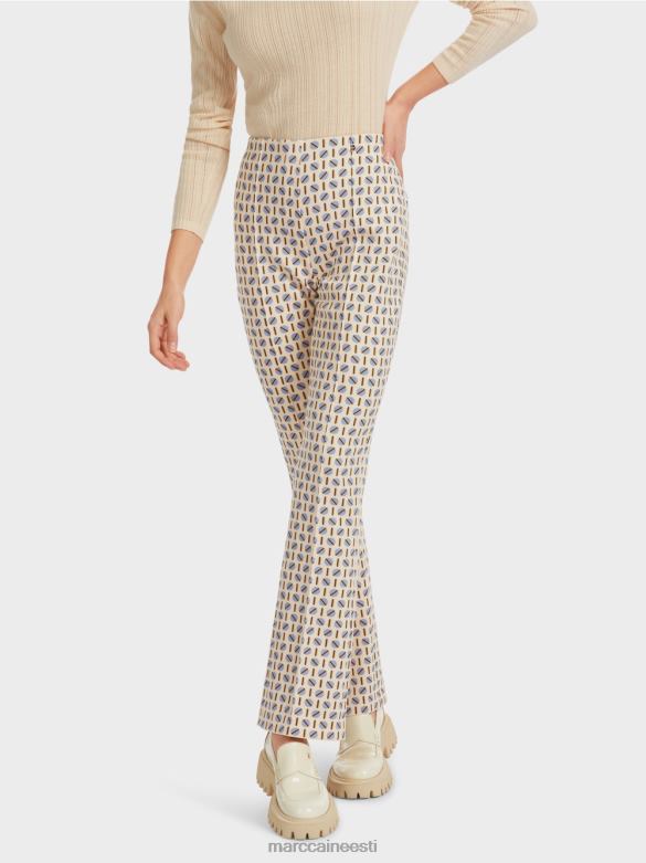 Marc Cain Riietus graafilise trükiga frederica püksid J8DT555 tume kreem