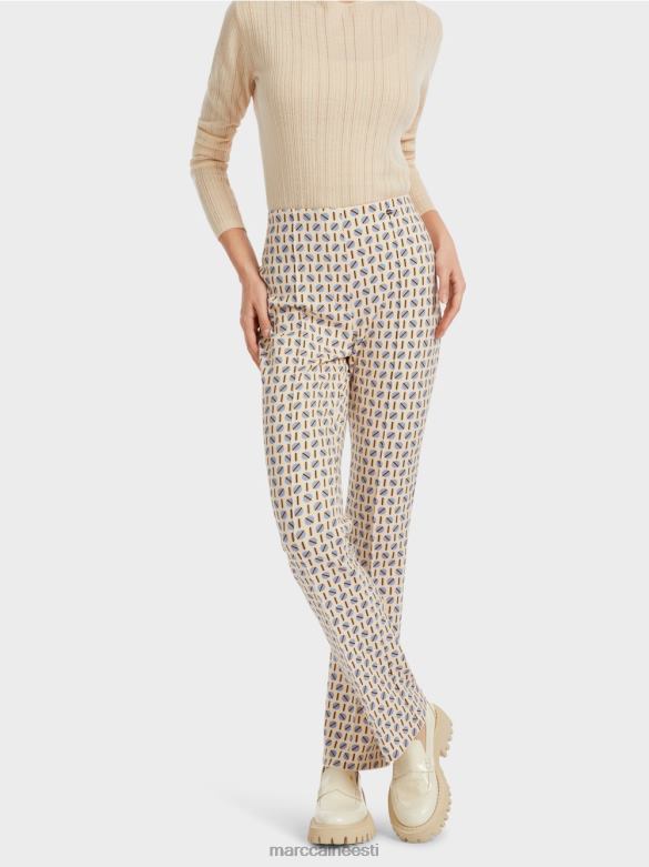 Marc Cain Riietus graafilise trükiga frederica püksid J8DT555 tume kreem