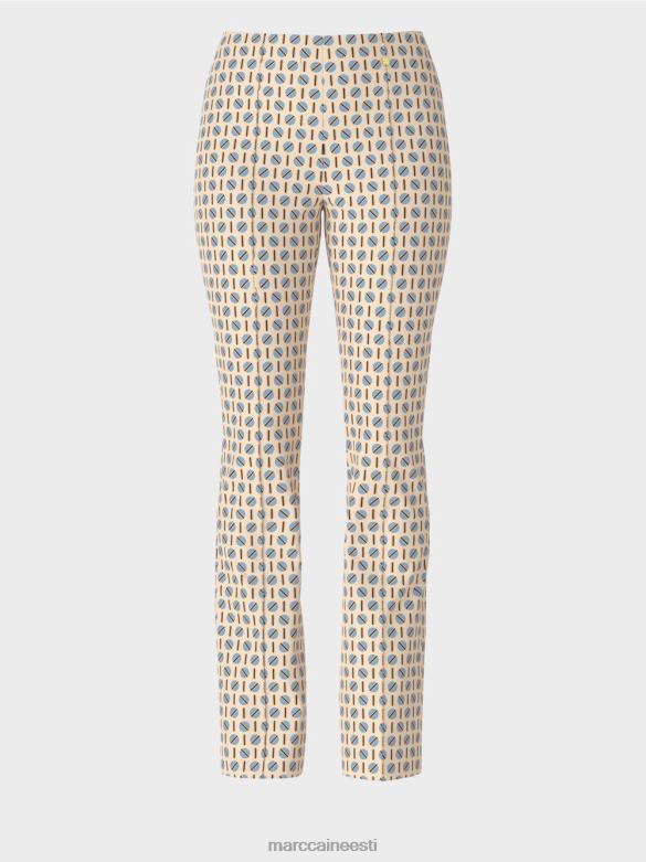 Marc Cain Riietus graafilise trükiga frederica püksid J8DT555 tume kreem
