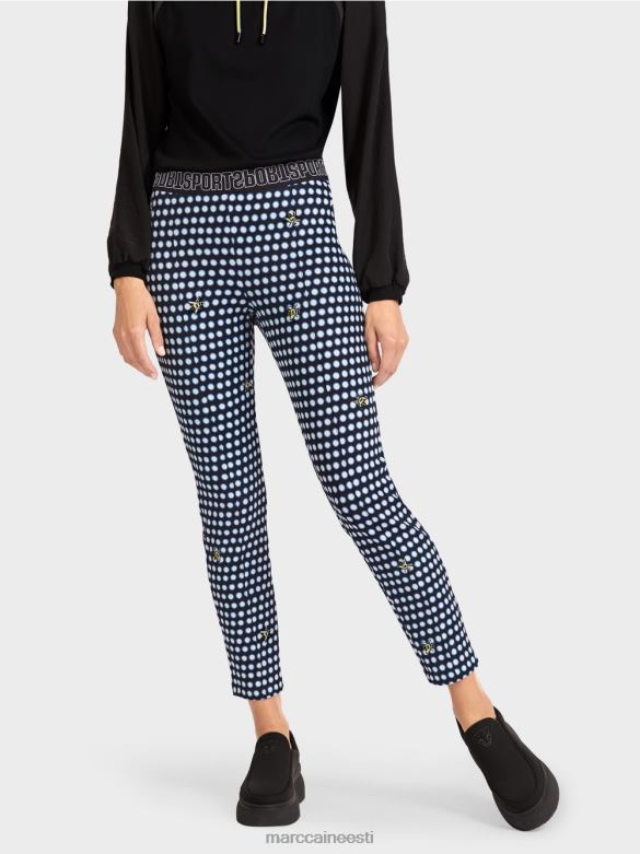 Marc Cain Riietus õhukesed õmmeldud pressitud kortsudega püksid J8DT715 must