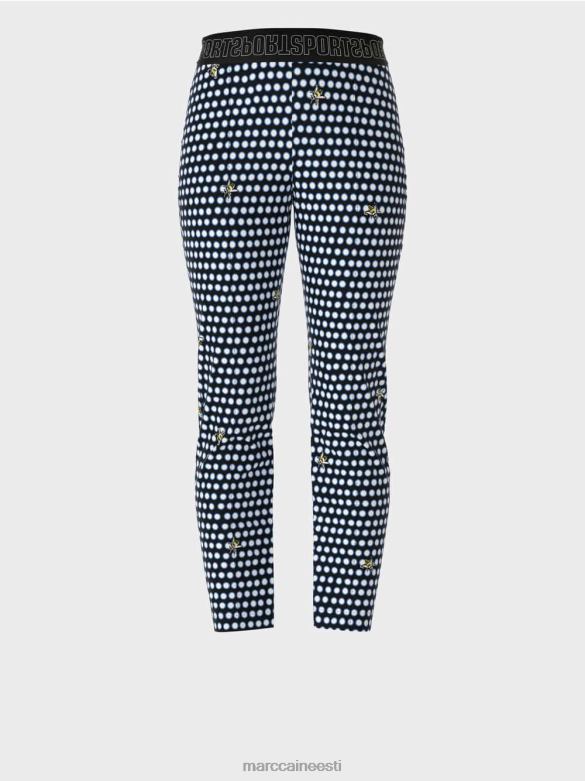 Marc Cain Riietus õhukesed õmmeldud pressitud kortsudega püksid J8DT715 must