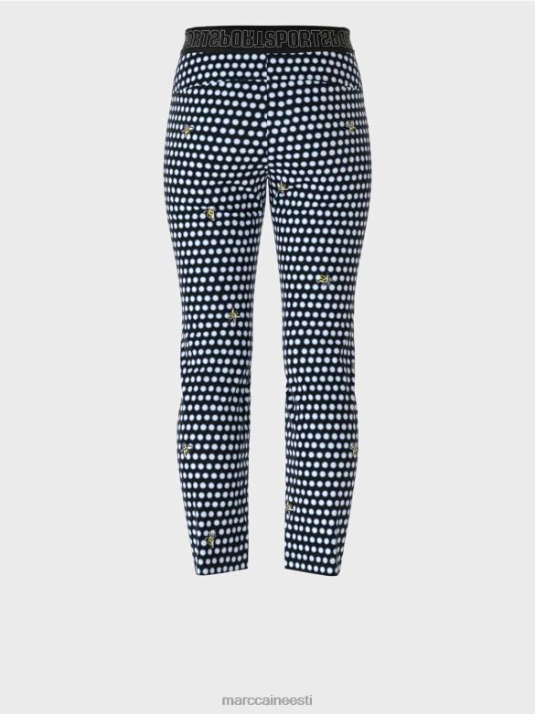 Marc Cain Riietus õhukesed õmmeldud pressitud kortsudega püksid J8DT715 must