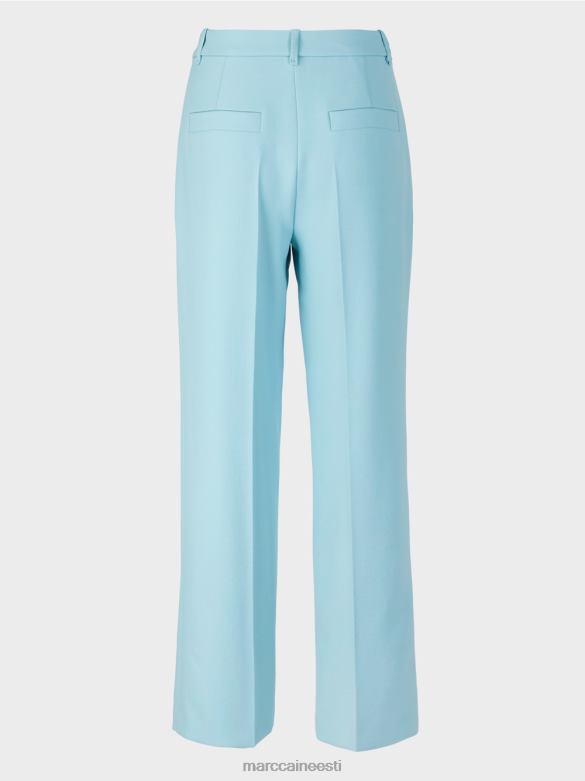 Marc Cain Riietus kerged pressitud kortsudega püksid J8DT734 atmosfääri sinine