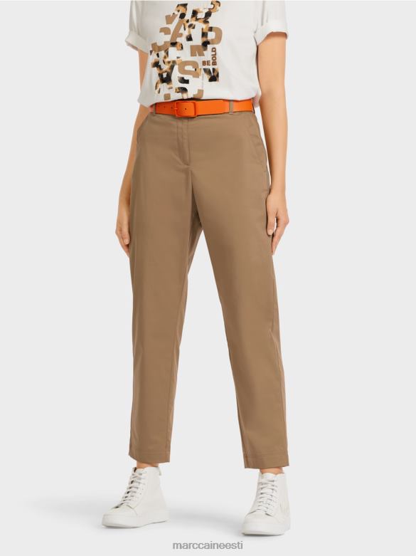 Marc Cain Riietus kergest venivast puuvillast püksid J8DT709 kerge kohv
