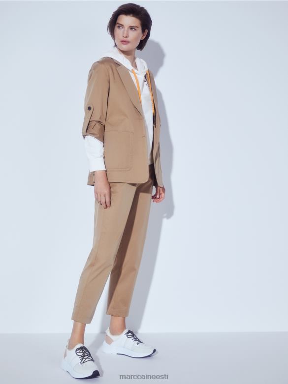 Marc Cain Riietus kergest venivast puuvillast püksid J8DT709 kerge kohv
