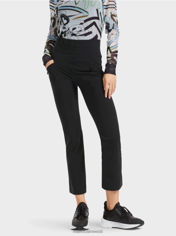 Marc Cain Riietus kitsad püksid fengyi vööpaelaga J8DT564 must