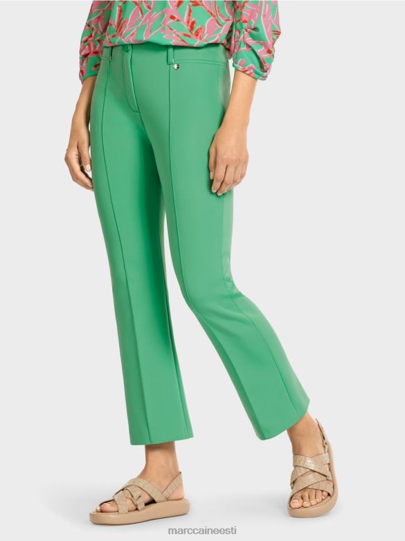 Marc Cain Riietus klassikalised pressitud kortsudega püksid J8DT701 särav jade