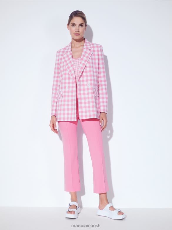 Marc Cain Riietus klassikalised pressitud kortsudega püksid J8DT703 särav roosa