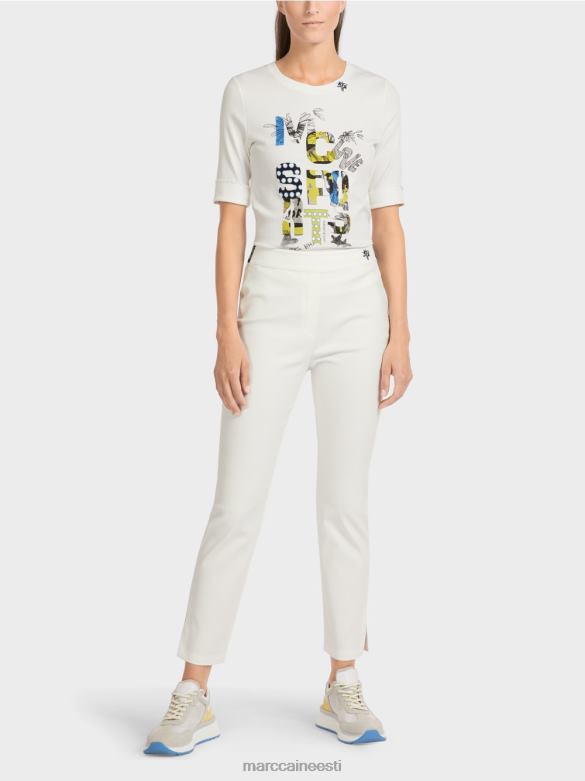 Marc Cain Riietus \"koos ümber mõtlema\" laia säärega püksid J8DT717 määrdunudvalge