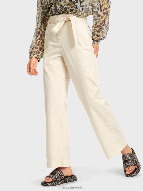Marc Cain Riietus \"koos ümber mõtlema\" paberkotti stiilis püksid J8DT694 pulberkreem