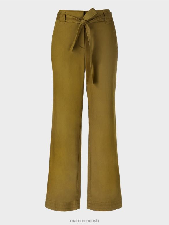 Marc Cain Riietus \"koos ümber mõtlema\" paberkotti stiilis püksid J8DT697 kollane oliiv