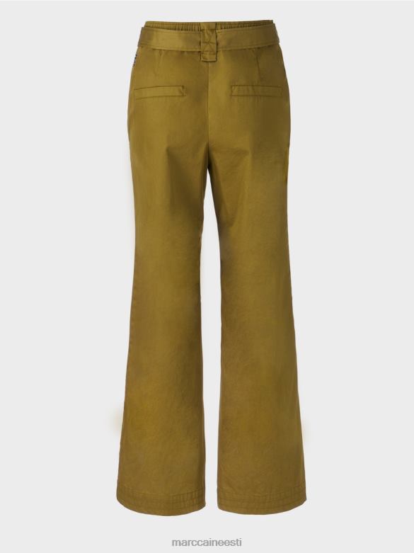 Marc Cain Riietus \"koos ümber mõtlema\" paberkotti stiilis püksid J8DT697 kollane oliiv