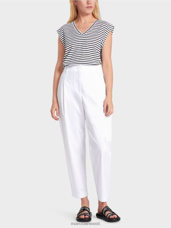 Marc Cain Riietus \"koos ümber mõtlema\" plisseeritud püksid J8DT600 valge