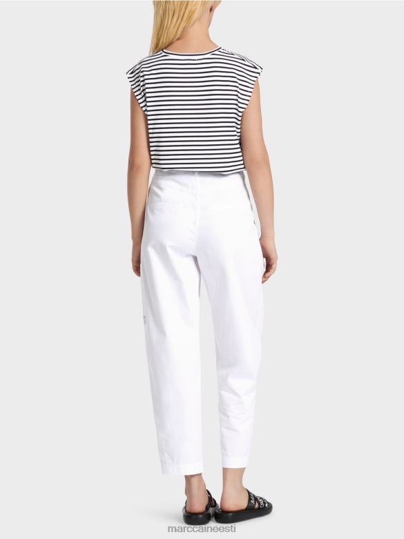 Marc Cain Riietus \"koos ümber mõtlema\" plisseeritud püksid J8DT600 valge
