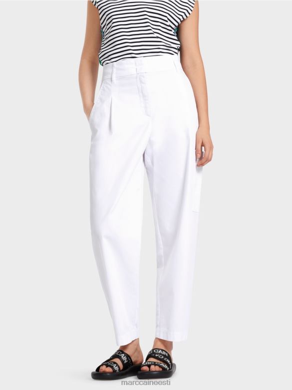Marc Cain Riietus \"koos ümber mõtlema\" plisseeritud püksid J8DT600 valge
