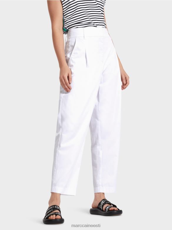 Marc Cain Riietus \"koos ümber mõtlema\" plisseeritud püksid J8DT600 valge