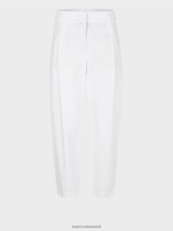 Marc Cain Riietus \"koos ümber mõtlema\" plisseeritud püksid J8DT600 valge
