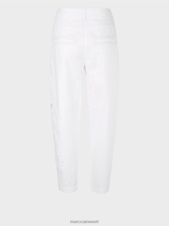 Marc Cain Riietus \"koos ümber mõtlema\" plisseeritud püksid J8DT600 valge