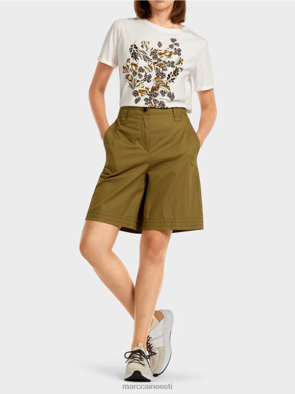Marc Cain Riietus \"koos uuesti mõtlema\" lühikesed püksid J8DT707 kollane oliiv