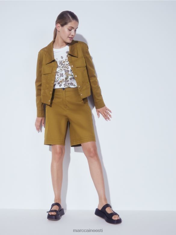 Marc Cain Riietus \"koos uuesti mõtlema\" lühikesed püksid J8DT707 kollane oliiv