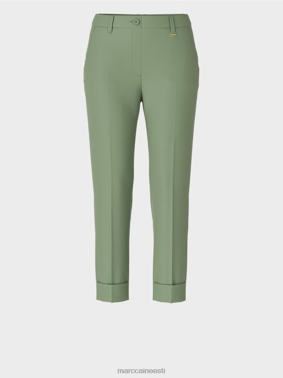 Marc Cain Riietus kortsu ja mansetiga franca püksid J8DT656 müstiline roheline
