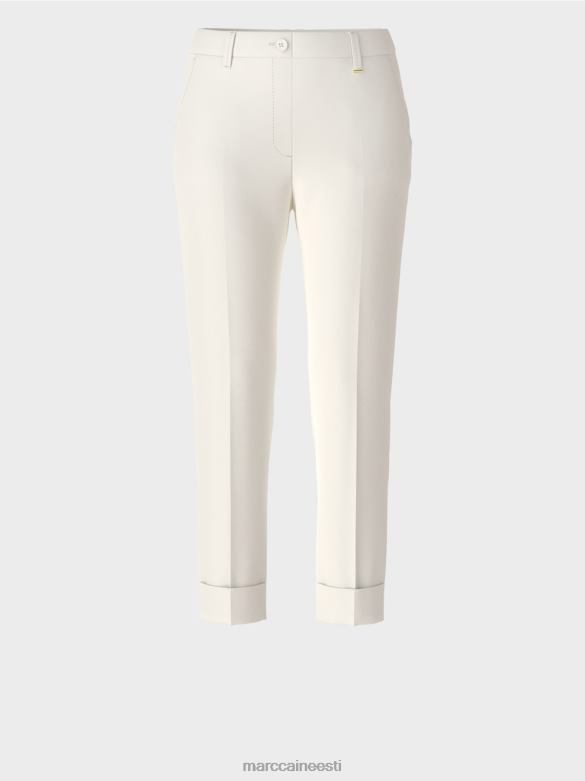 Marc Cain Riietus kortsu ja mansetiga franca püksid J8DT659 määrdunudvalge