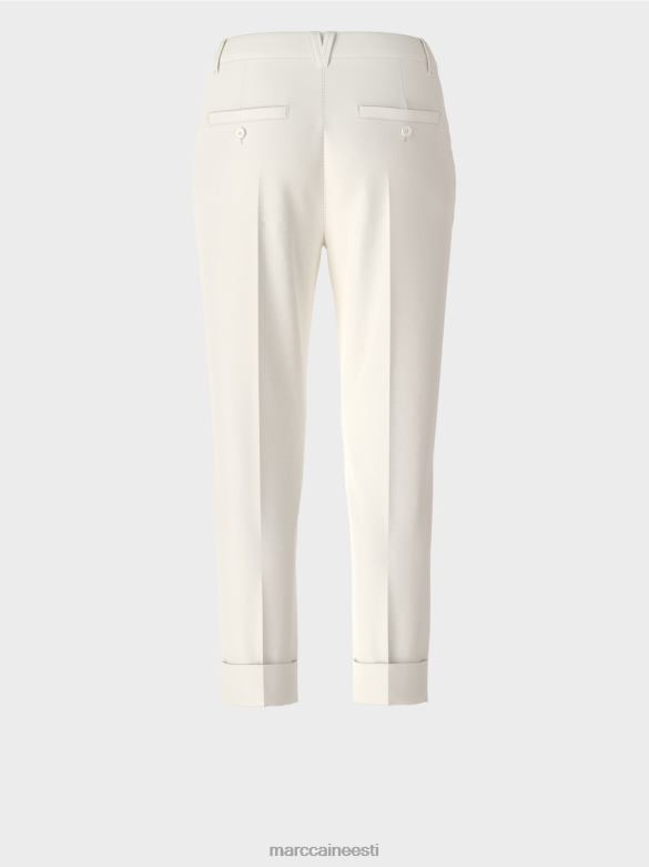 Marc Cain Riietus kortsu ja mansetiga franca püksid J8DT659 määrdunudvalge