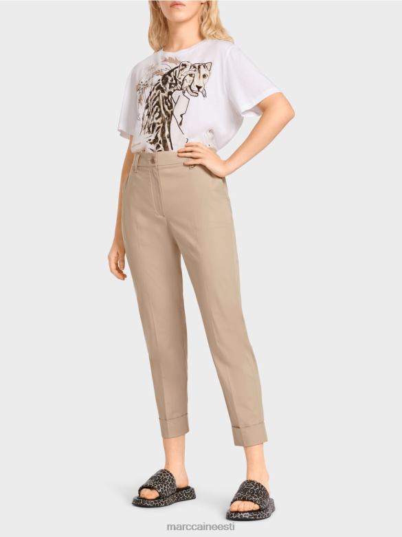 Marc Cain Riietus kortsu ja mansetiga franca püksid J8DT664 sügav liiv