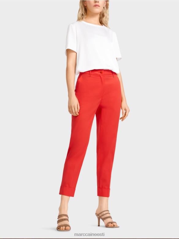 Marc Cain Riietus kortsu ja mansetiga franca püksid J8DT677 tulipunane