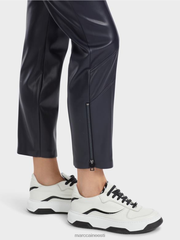 Marc Cain Riietus lõbusad nahast sofiapüksid J8DT523 kesköösinine