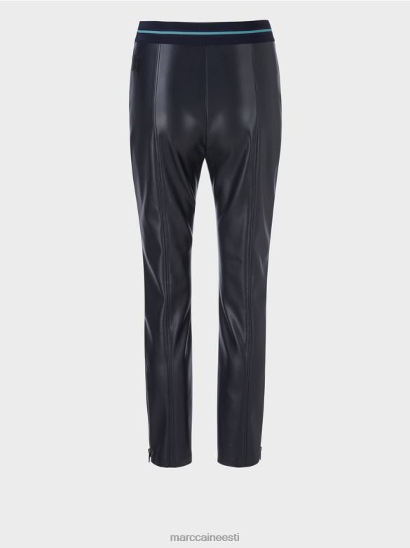 Marc Cain Riietus lõbusad nahast sofiapüksid J8DT523 kesköösinine