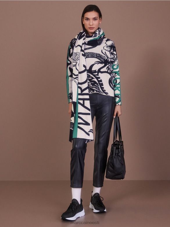 Marc Cain Riietus lõbusad nahast sofiapüksid J8DT523 kesköösinine