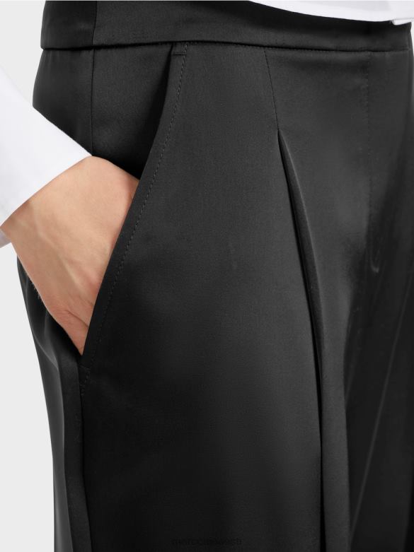 Marc Cain Riietus laia säärega plisseeritud wichita püksid J8DT526 must