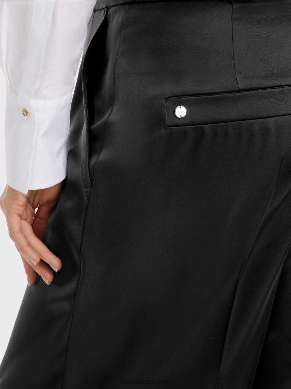 Marc Cain Riietus laia säärega plisseeritud wichita püksid J8DT526 must