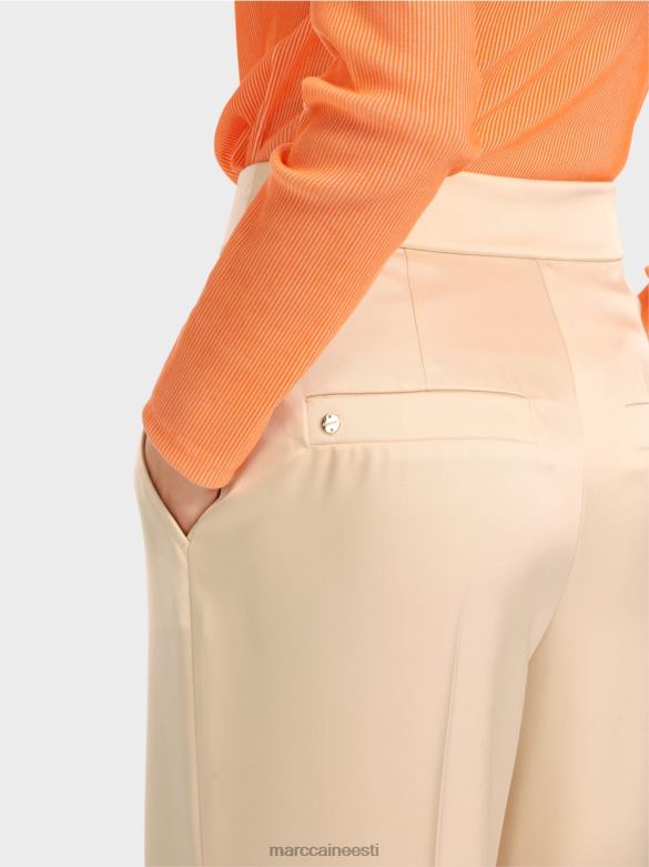 Marc Cain Riietus laia säärega plisseeritud wichita püksid J8DT557 tume kreem