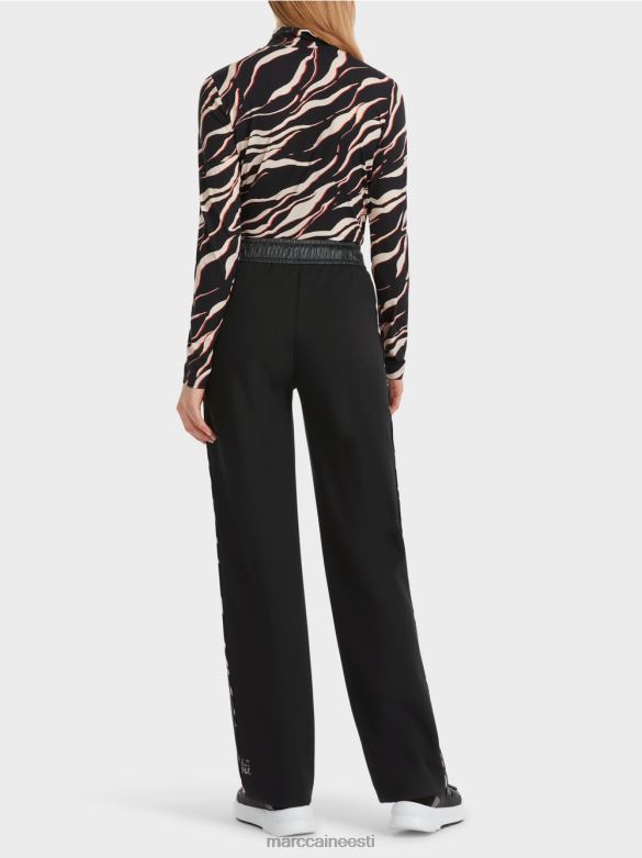 Marc Cain Riietus laiad jersey sörkimisstiilis welby püksid J8DT535 must