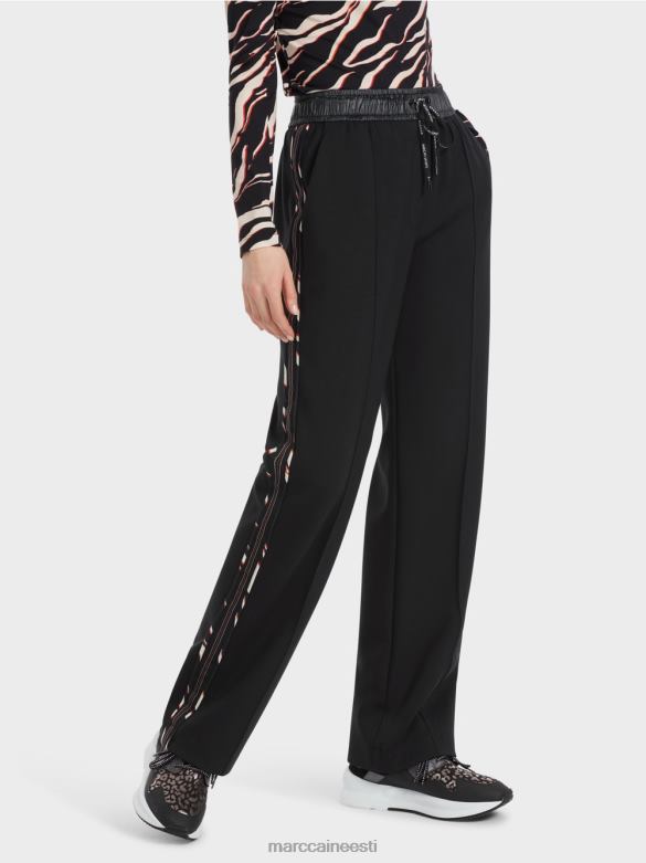 Marc Cain Riietus laiad jersey sörkimisstiilis welby püksid J8DT535 must