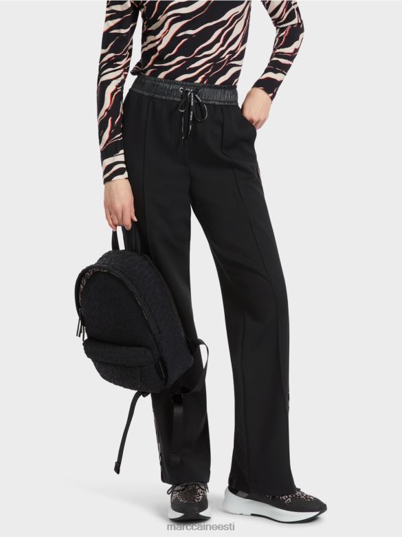 Marc Cain Riietus laiad jersey sörkimisstiilis welby püksid J8DT535 must