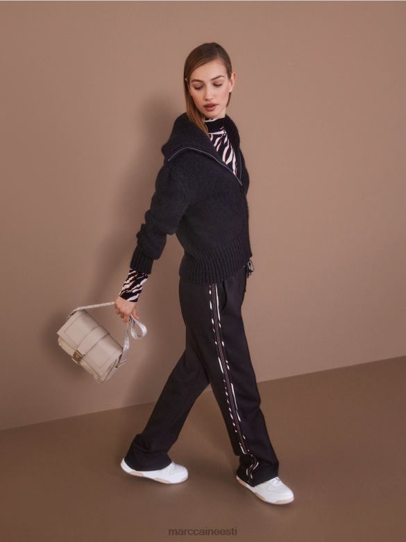 Marc Cain Riietus laiad jersey sörkimisstiilis welby püksid J8DT535 must