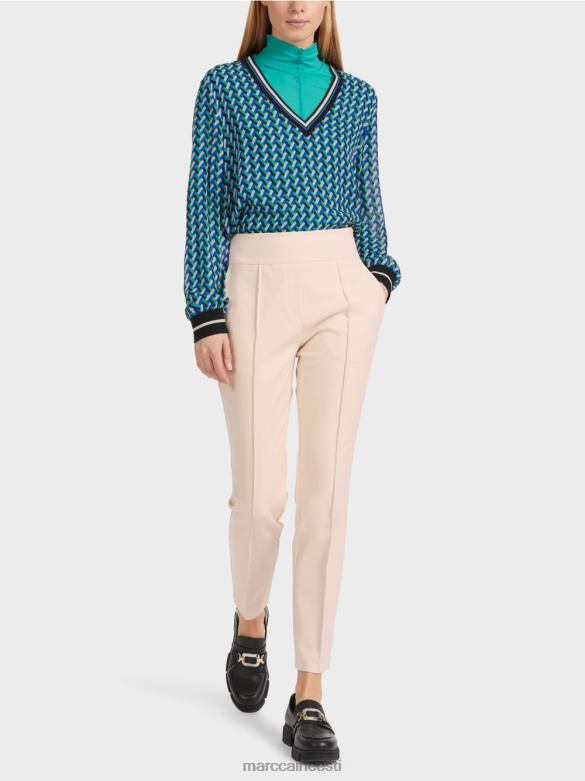 Marc Cain Riietus lihvitud püksid külje lukuga J8DT522 mandliõis