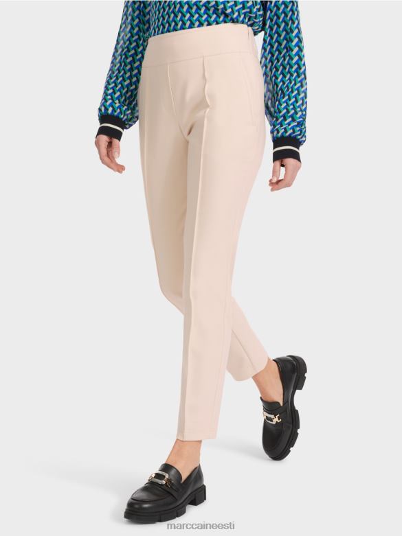Marc Cain Riietus lihvitud püksid külje lukuga J8DT522 mandliõis
