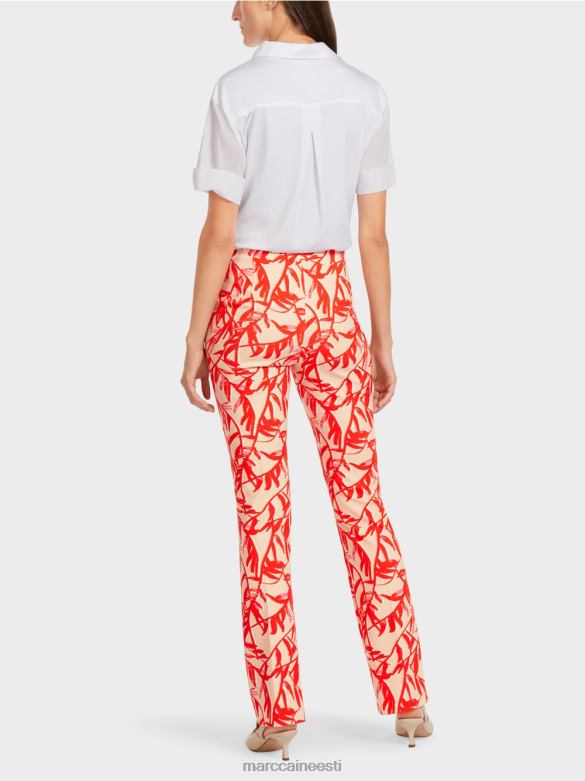 Marc Cain Riietus lillelise mustriga püksid J8DT702 särav päevitus