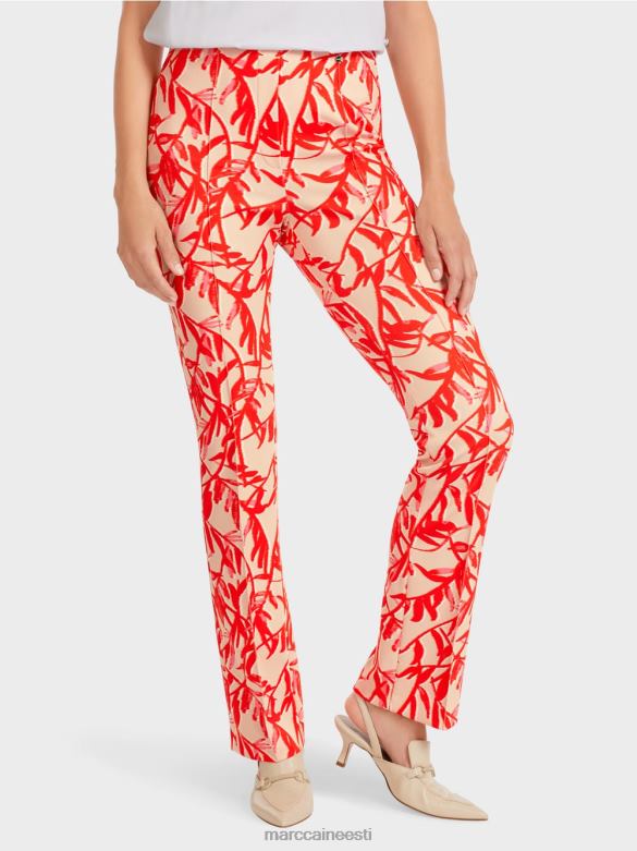 Marc Cain Riietus lillelise mustriga püksid J8DT702 särav päevitus