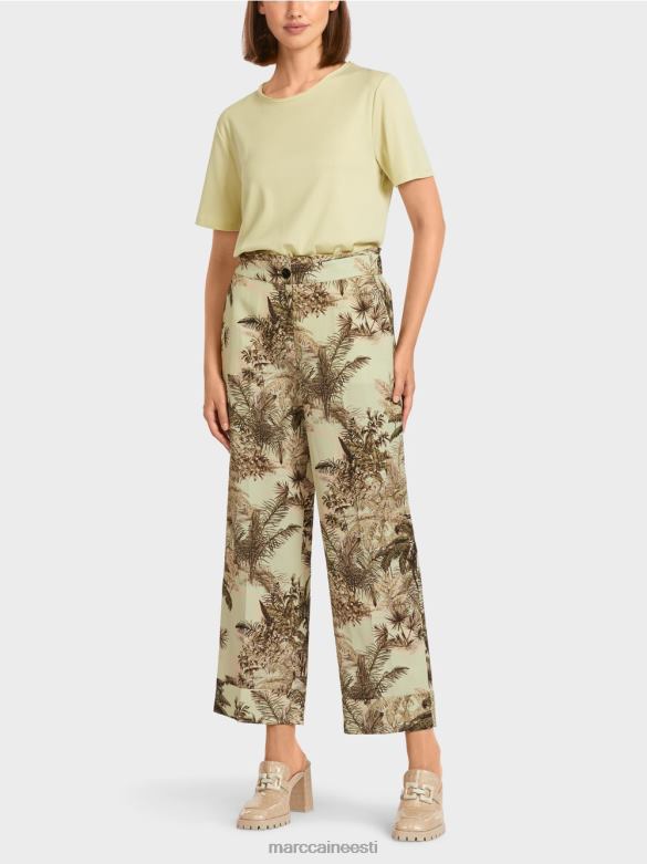 Marc Cain Riietus lillelise trükiga püksid J8DT686 pehme hingeõhk