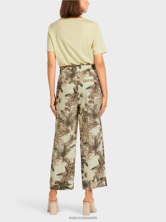 Marc Cain Riietus lillelise trükiga püksid J8DT686 pehme hingeõhk